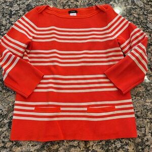J Crew stripes top with front pockets